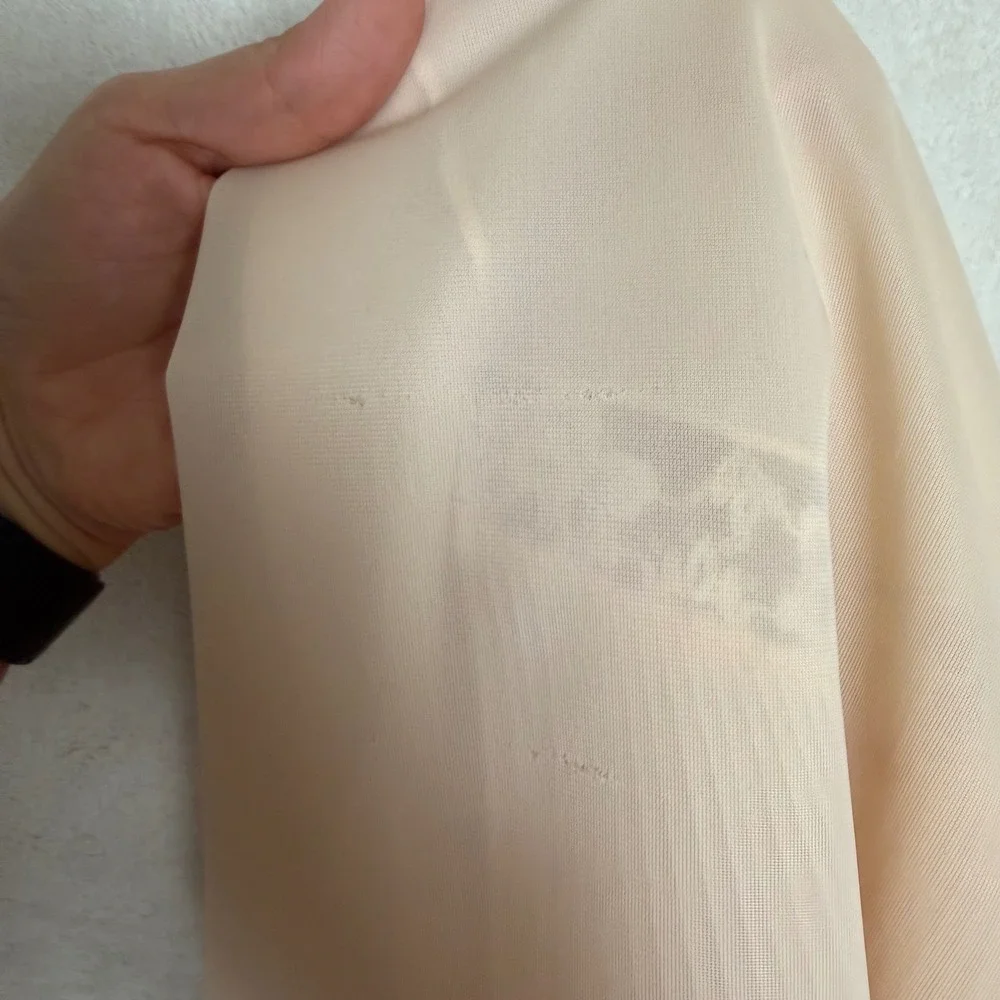 Vintage Rogers Peach Nylon Tricot Lace Pleated Full Slip Dress Size 36 Coquette